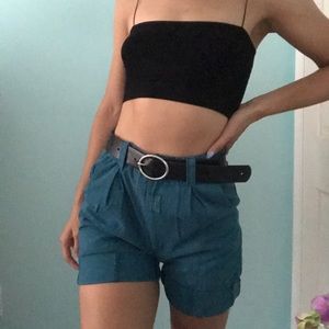 Vintage Teal High Waist Shorts